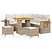 Set Divano da Giardino con cuscino 8 pcs Beige Poly Rattan - Foto miniatura 1