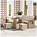 Set Divano da Giardino con cuscino 8 pcs Beige Poly Rattan - Foto miniatura 2
