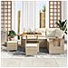 Set Divano da Giardino con cuscino 8 pcs Beige Poly Rattan - Foto miniatura 3
