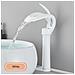 Rubinetto per lavabo da bagno, Blackswan, tipo M220, modello bianco con bocca a cascata e montaggio su piano, misura 34 cm - Foto miniatura 2