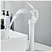 Rubinetto per lavabo da bagno, Blackswan, tipo M220, modello bianco con bocca a cascata e montaggio su piano, misura 34 cm - Foto miniatura 3