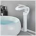 Rubinetto per lavabo da bagno, Blackswan, tipo M220, modello bianco con bocca a cascata e montaggio su piano, misura 34 cm - Foto miniatura 4