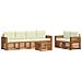 Set divani 7 pcs Naturale e Crema Legno di Acacia Massello - Foto miniatura 1