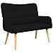 Sofa a Due Posti Nero 115 x 61 x 87 cm Tessuto - Foto miniatura 1