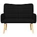 Sofa a Due Posti Nero 115 x 61 x 87 cm Tessuto - Foto miniatura 4