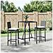 Set Bar da Giardino 3 pz con Cuscini in Polyrattan Nero - Foto miniatura 2