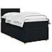 Letto box spring con materasso Nero 90 x 200 cm Tessuto - Foto miniatura 3