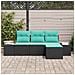 Set di divani 4 pz Nero [Sintetico]: Rattan in Polipropilene - Foto miniatura 9