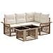 Set Divano da Giardino 5 pz Beige e Bianco Crema polyrattan - Foto miniatura 1