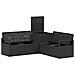 Set di divani 5 pz Nero Rattan sintetico e Acciaio - Foto miniatura 6