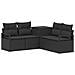 Set di divani 5 pz Nero Rattan sintetico e Acciaio - Foto miniatura 1