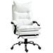 Poltrona Da Ufficio In Similpelle Bianca Regolabile Reclinabile Con Poggiapiedi - Foto miniatura 1