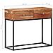 Tavolo Consolle 90x35x75 Cm In Legno Grezzo Di Acacia - Foto miniatura 6
