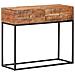 Tavolo Consolle 90x35x75 Cm In Legno Grezzo Di Acacia - Foto miniatura 8