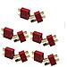 5 Paia T-plug M / f Adattatore Connettore A 2 Pin Oro In Colore Rosso - Foto miniatura 1