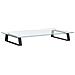 Supporto Per Monitor Nero 60x35x8cm Vetro Temperato E Metallo - Foto miniatura 2