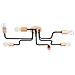 Lampadario Timbo 6 Nero Sl. 1670 - Soppalco Lampadario Nero /legno Naturale 16.5x85x58 Cm - Foto miniatura 1