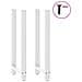 Gambe Per Tavolino Bianco 2 Pz 50x(110-111) Cm Acciaio - Foto miniatura 3