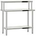 Tavolo Lavoro Cucina Con Ripiano 110x55x120 Cm Acciaio Inox - Foto miniatura 2