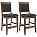 Sgabelli Da Bar Con Cuscini 2pz Marrone Legno Massello Di Hevea - Foto miniatura 1