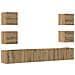 Mobili Tv A Parete 6 Pz Rovere Artigianale Legno Multistrato - Foto miniatura 2