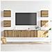 Mobili Tv A Parete 6 Pz Rovere Artigianale Legno Multistrato - Foto miniatura 3