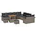 Set di divani da giardino  con cuscini grigio polyrattan acacia 13 pezzi, Divano da giardino  a 2 posti con ripostiglio e cuscini grigio polyrattan, Set da pranzo da giardino  3 pezzi con cuscini grigio polyrattan acacia - Foto miniatura 1