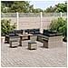 Set di divani da giardino  con cuscini grigio polyrattan acacia 13 pezzi, Divano da giardino  a 2 posti con ripostiglio e cuscini grigio polyrattan, Set da pranzo da giardino  3 pezzi con cuscini grigio polyrattan acacia - Foto miniatura 3