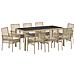 Set da Pranzo da Giardino 9 Pezzi con Cuscini Beige in Polyrattan - Foto miniatura 1