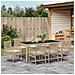 Set da Pranzo da Giardino 9 Pezzi con Cuscini Beige in Polyrattan - Foto miniatura 4