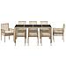 Set da Pranzo da Giardino 9 Pezzi con Cuscini Beige in Polyrattan - Foto miniatura 7