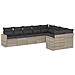 Set Divano da Giardino 9pz con Cuscini Grigio Chiaro Polyrattan - Foto miniatura 1
