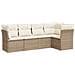Set Divano da Giardino 5 pz con Cuscini Beige in Polyrattan - Foto miniatura 1