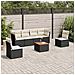 Set Divani da Giardino con Cuscini 7pz Nero Polyrattan - Foto miniatura 2