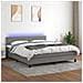 Letto a Molle Materasso e LED Grigio Scuro 160x200cm in Tessuto - Foto miniatura 2
