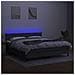 Letto a Molle Materasso e LED Grigio Scuro 160x200cm in Tessuto - Foto miniatura 4