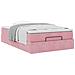Struttura Letto Pouf con Materasso Rosa 120x200 cm Velluto - Foto miniatura 5