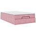 Struttura Letto Pouf con Materasso Rosa 120x200 cm Velluto - Foto miniatura 6