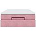 Struttura Letto Pouf con Materasso Rosa 120x200 cm Velluto - Foto miniatura 7