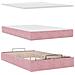 Struttura Letto Pouf con Materasso Rosa 120x200 cm Velluto - Foto miniatura 8