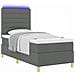 Letto a molle con materasso Grigio scuro 100 x 200 cm Tessuto - Foto miniatura 3
