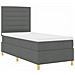 Letto a molle con materasso Grigio scuro 100 x 200 cm Tessuto - Foto miniatura 6
