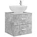 Set di mobili per il bagno 3 pz Grigio Cemento - Foto miniatura 5