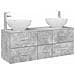 Set di mobili per il bagno 3 pz Grigio Cemento - Foto miniatura 1