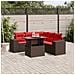 Set Divani da Giardino 6 pz con Cuscini Marrone in Polyrattan - Foto miniatura 2