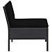 Set Divani Da Giardino 5 Pz Con Cuscini In Polyrattan Nero - Foto miniatura 2