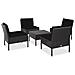 Set Divani Da Giardino 5 Pz Con Cuscini In Polyrattan Nero - Foto miniatura 1