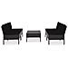 Set Divani Da Giardino 5 Pz Con Cuscini In Polyrattan Nero - Foto miniatura 6