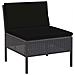 Set Divani Da Giardino 5 Pz Con Cuscini In Polyrattan Nero - Foto miniatura 7