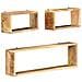 Set Mensole Cubiche Da Parete 3 Pz In Legno Massello Di Mango - Foto miniatura 1